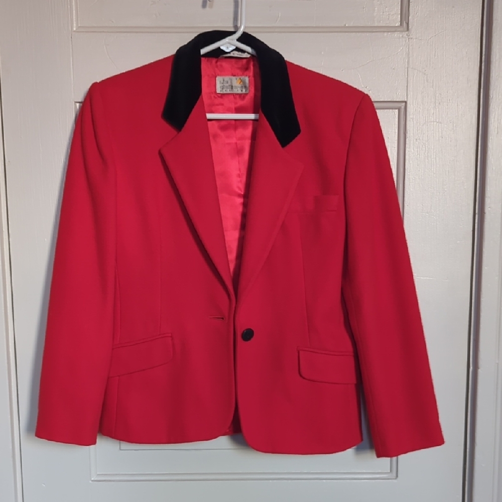 Liz Claiborne Red and Black Blazer